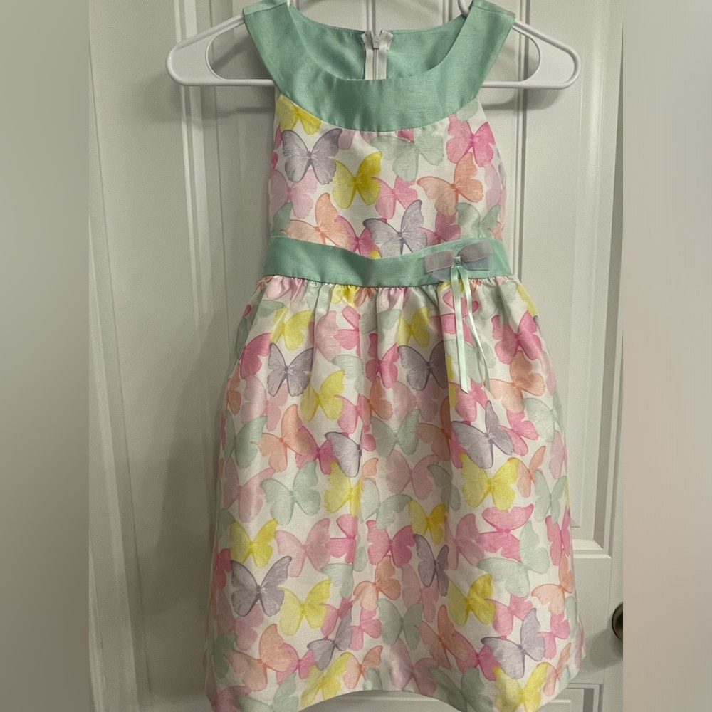 Bonnie Jean Mint and Pastel Butterfly Dress